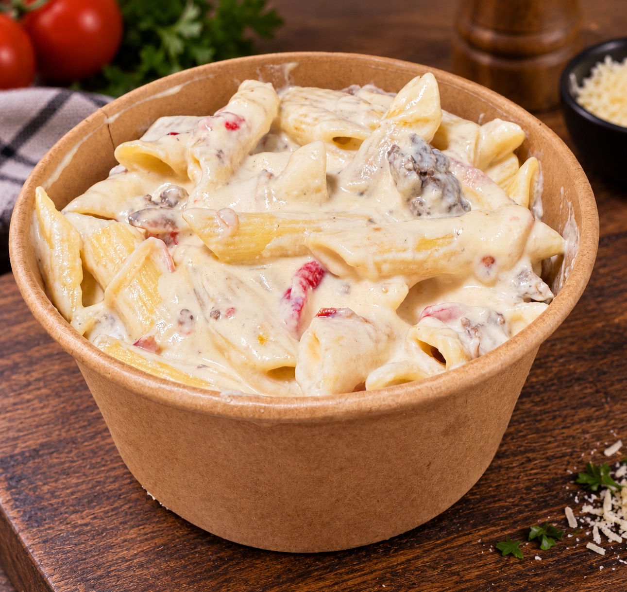 Pâtes à la crème - Viande hachée